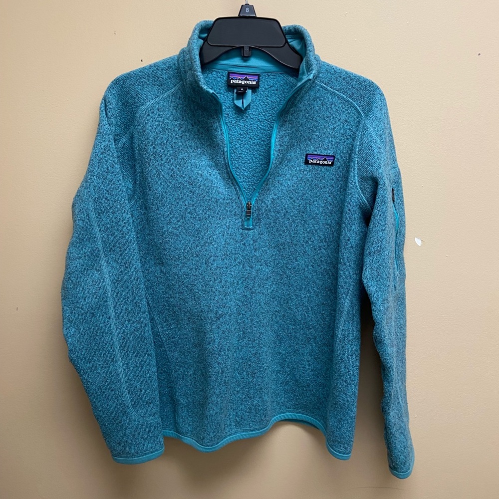 Women’s medium teal Patagonia sweater 1/4 zipp